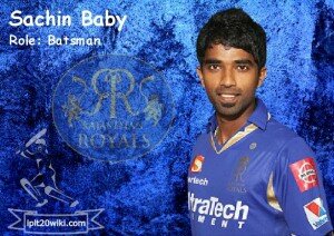 Sachin Baby - Rajasthan Royals - IPL 2013 Player